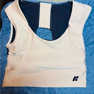 Cream and Black Posture Sports Bra